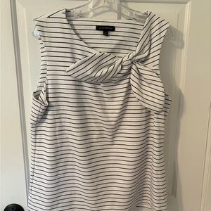 Banana Republic Navy Striped Top with Bow